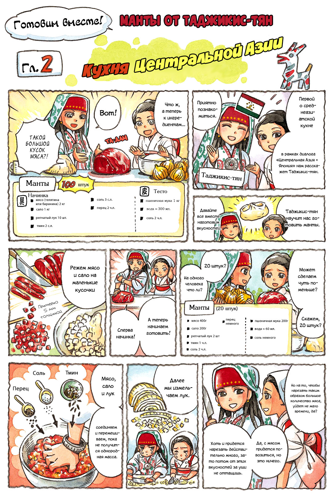 Central Asian Cooking Манты от Таджикис-тян 第1页