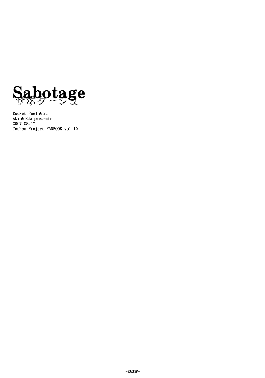 Touhou - Sabotage (Doujinshi) Oneshot 第3页