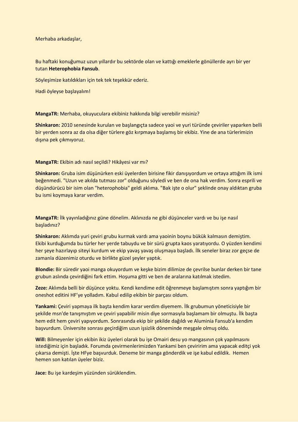 MangaTR ve Ekipler ile Söyleşi Heterophobia Fansub ile Söyleşi 第1页