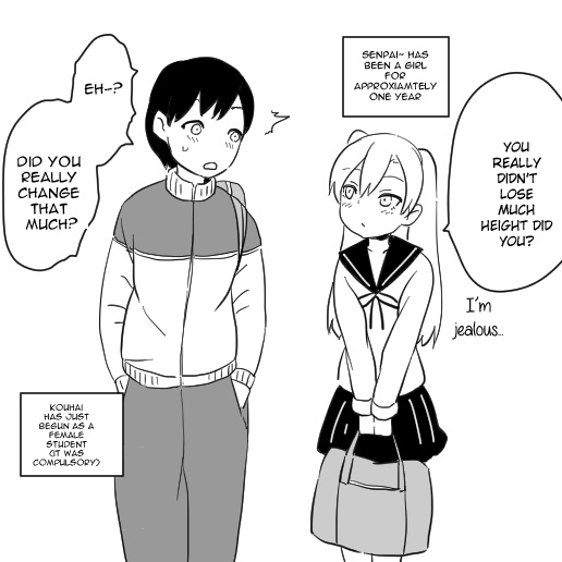 Nyotaika Homo The Tsundere Senpai and Her Black Haired Kouhai 2 第1页