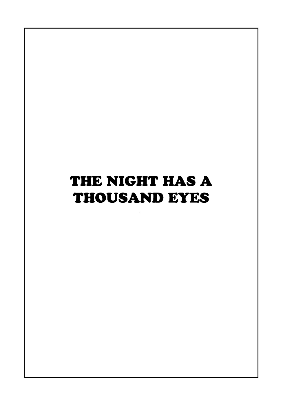 Ryujin Numa The Night has a Thousand Eyes 第1页