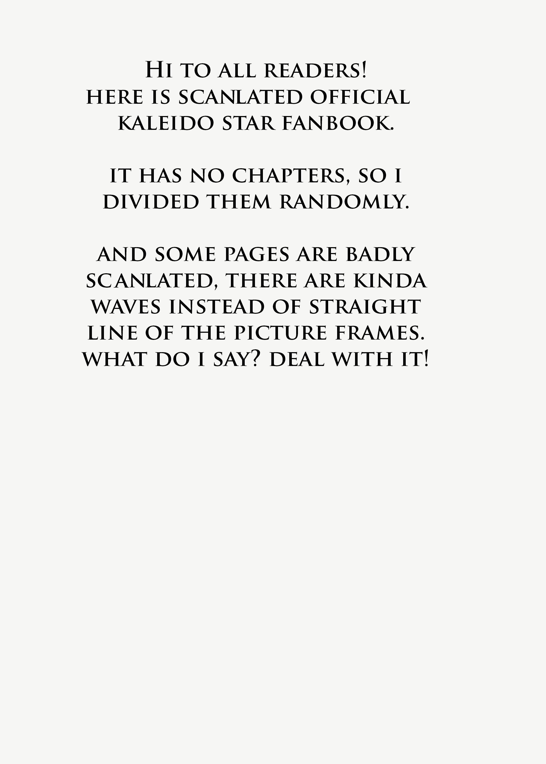 Kaleido Star Official Fanbook 第1页