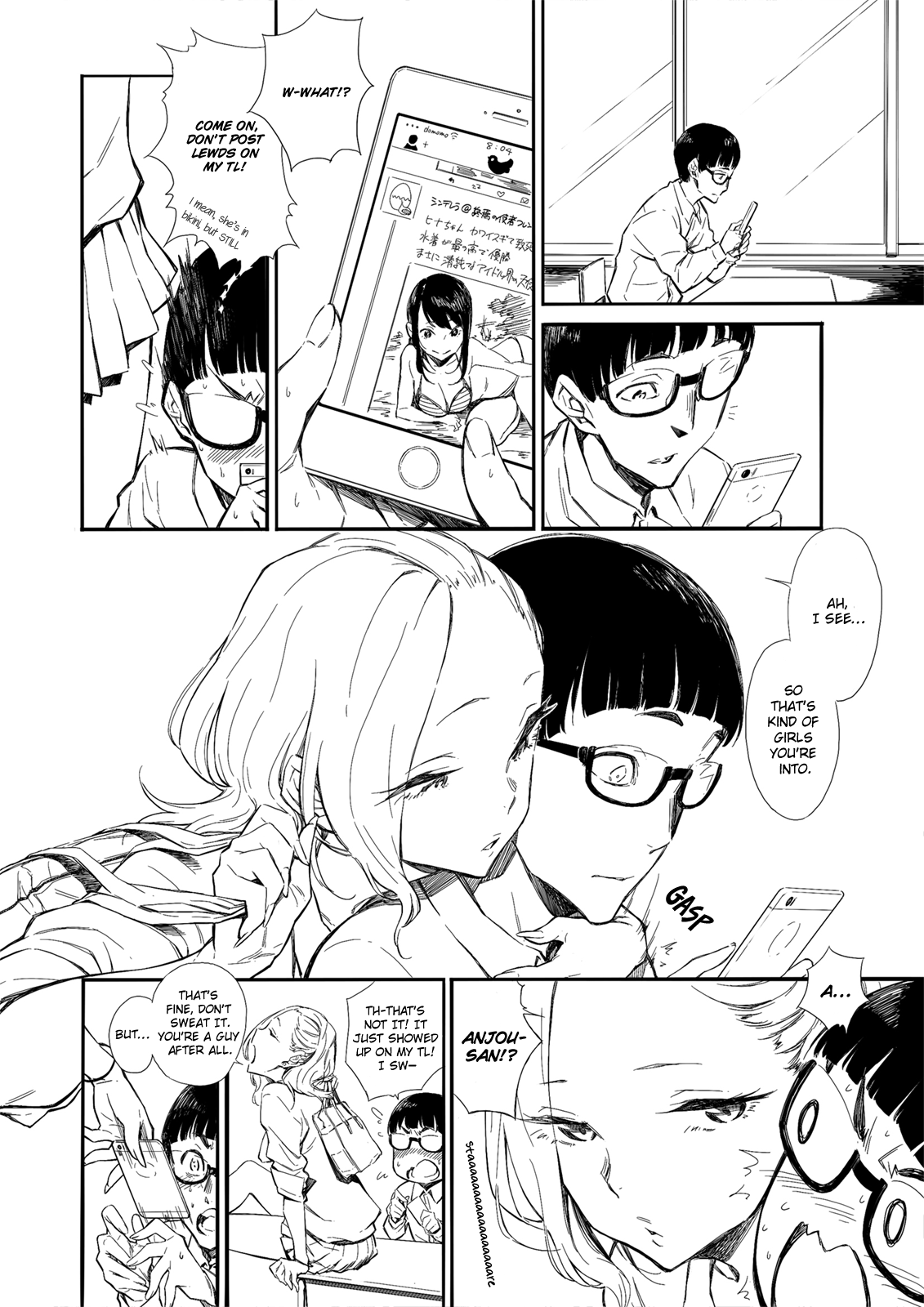 Yancha Gal no Anjou-san (Pre-Serialization) Mischievious Gal Anjou-san Is Always Erotic ~Smartphone Episode~ 第1页