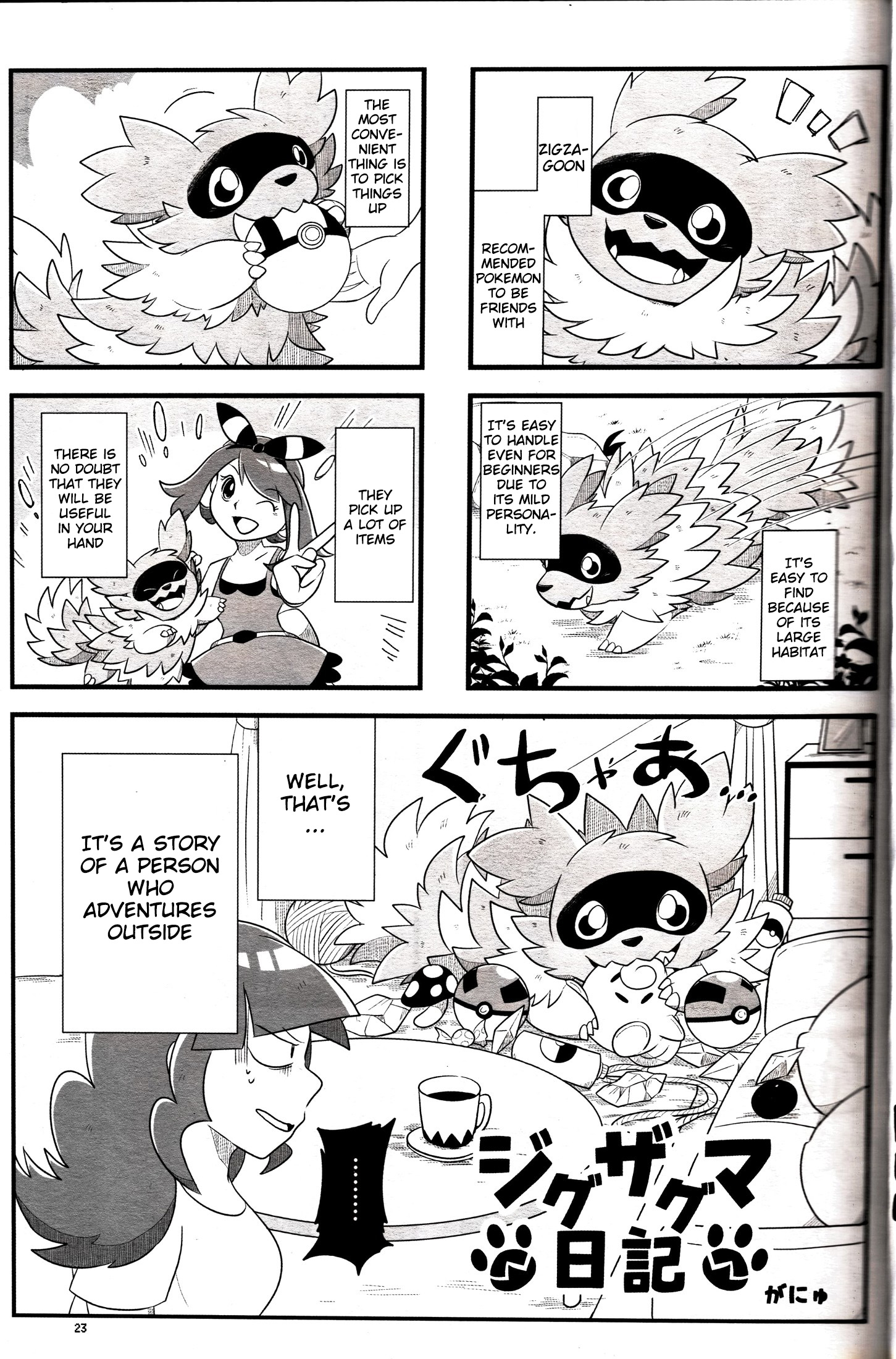 Zigzag DX! Zigzagoon Anthology Unofficial Fanbook Zigzagoon Diary 第1页