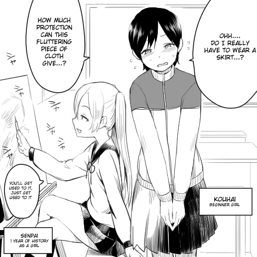 Nyotaika Homo The Tsundere Senpai and Her Black Haired Kouhai 3 第1页