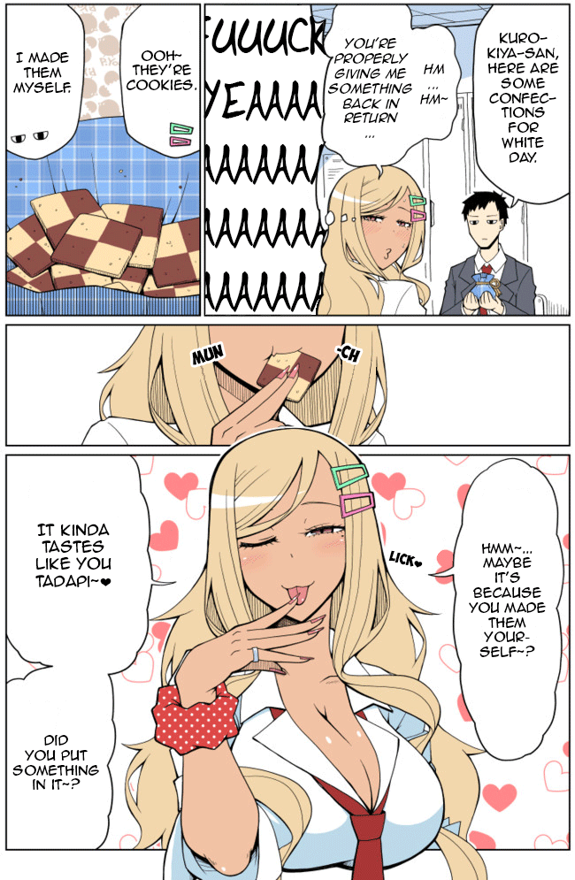 Tedama ni Toritai Kurokiya-san Twitter Short #2 - A tan-skinned gal is playing around on White Day 第1页