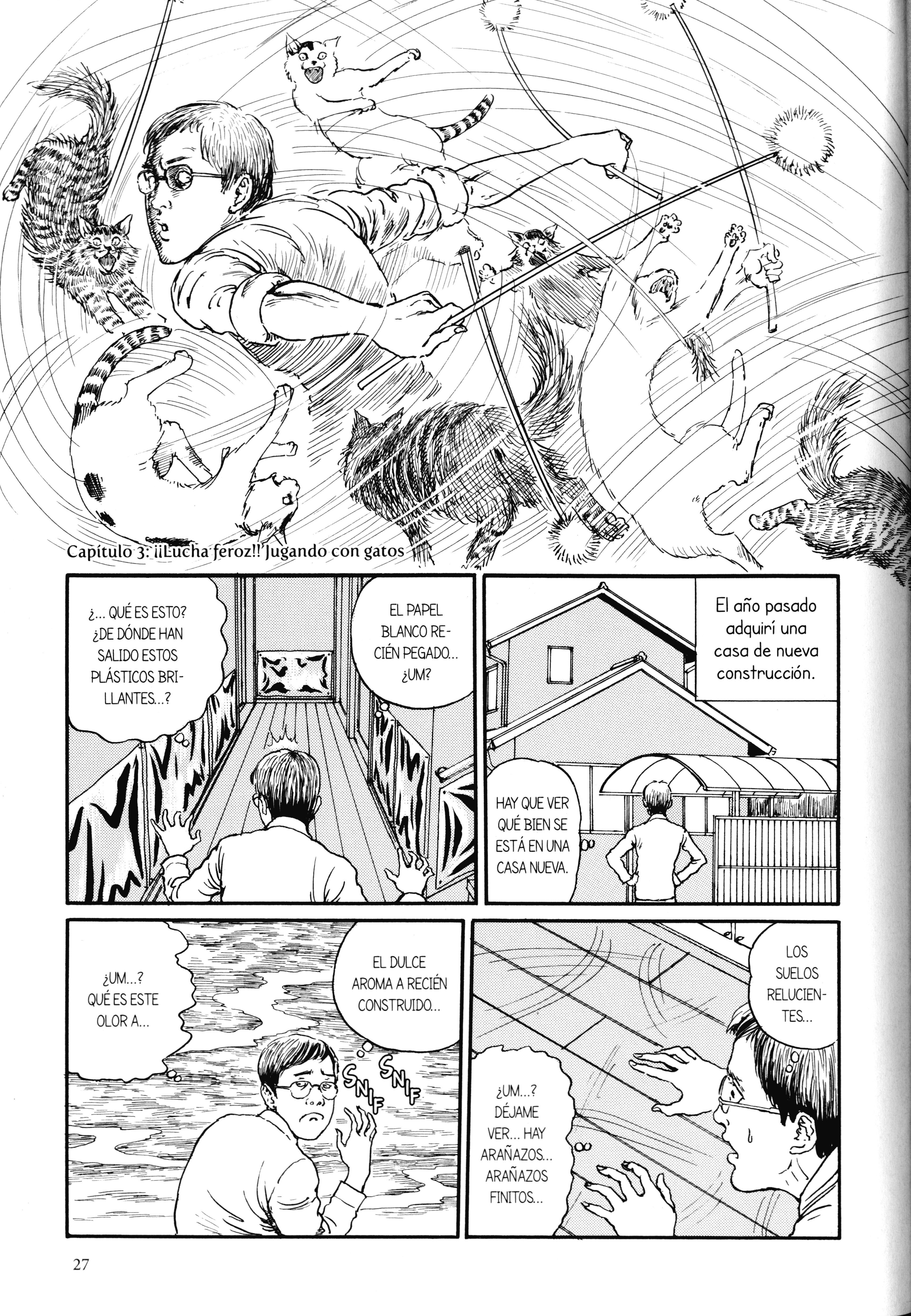 Junji Ito's Cat Diary: Yon & Mu ¡¡Lucha feroz!! Jugando con gatos 第1页