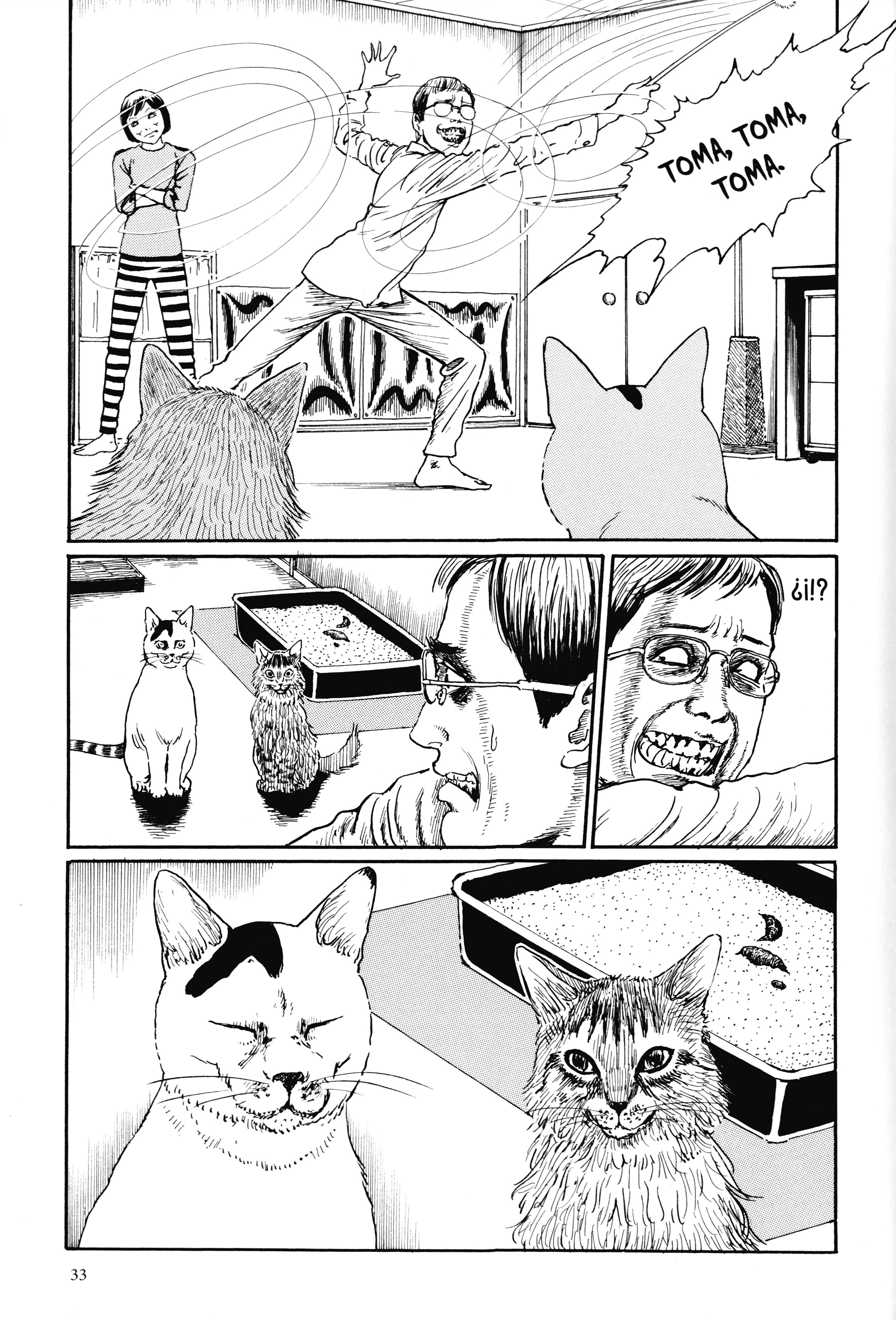 Junji Ito's Cat Diary: Yon & Mu ¡¡Lucha feroz!! Jugando con gatos 第7页
