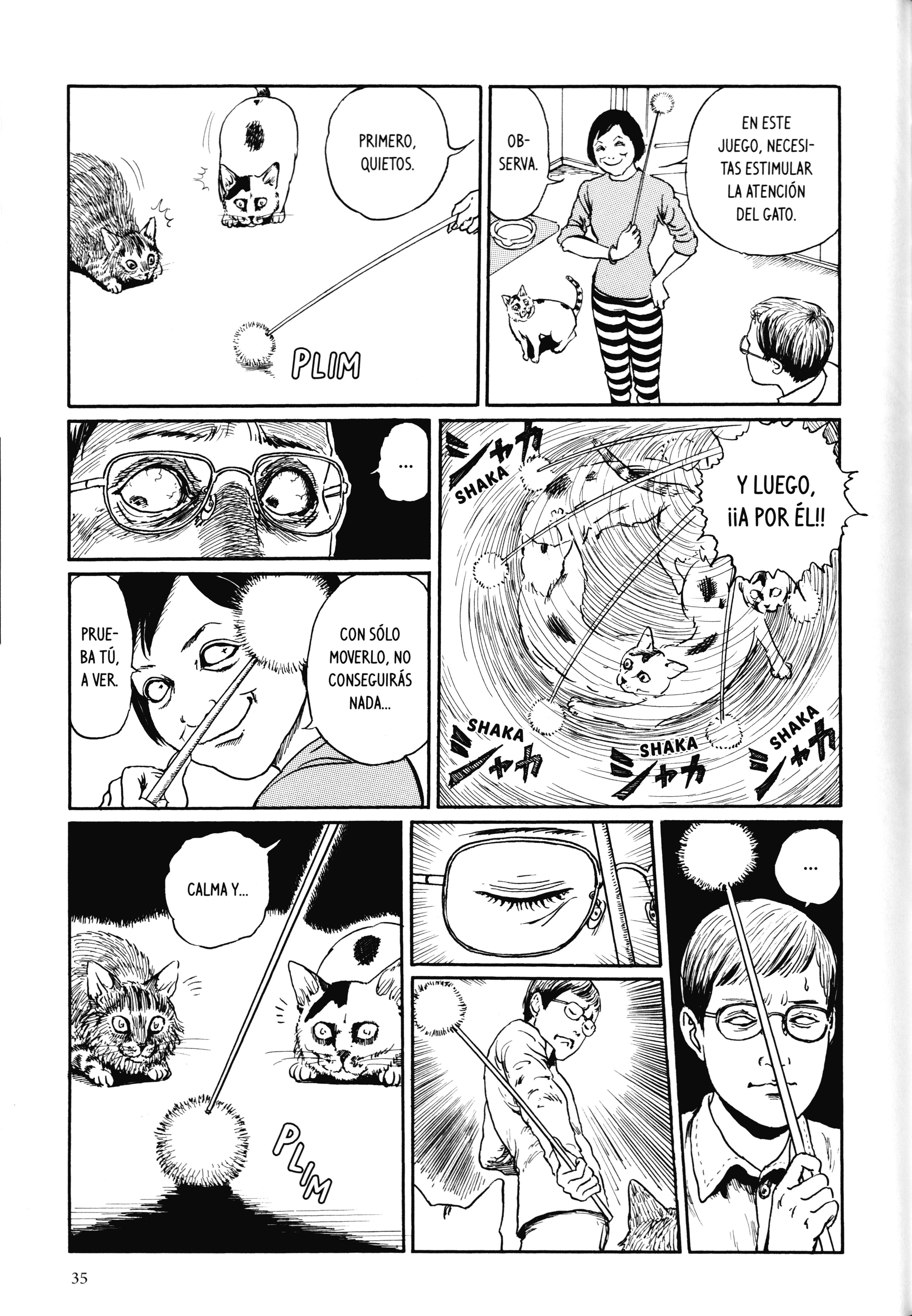 Junji Ito's Cat Diary: Yon & Mu ¡¡Lucha feroz!! Jugando con gatos 第9页