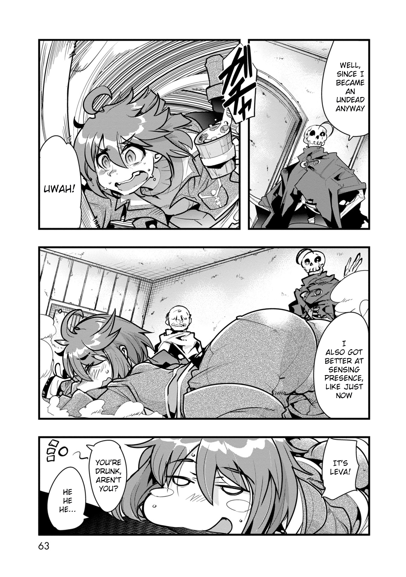 Mukashi Yuusha de Ima wa Hone The new adventurer (a skeleton) fights an orc in his first town! 第59页